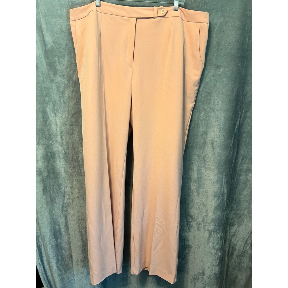 Roaman's Women's Dress Pants 22W Blush Pink Straight Leg Career New Slacks